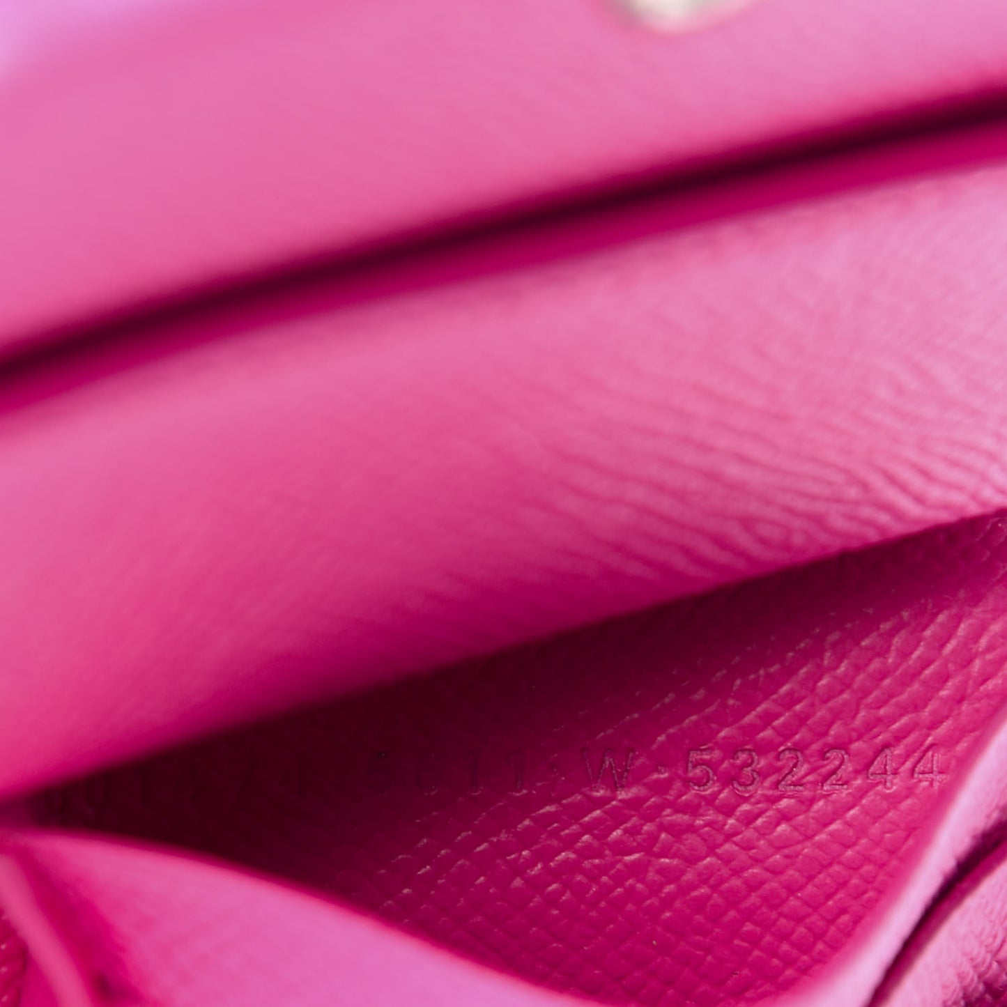 Signature Grained Calfskin BB Flap Coin Wallet Acid Fuchsia