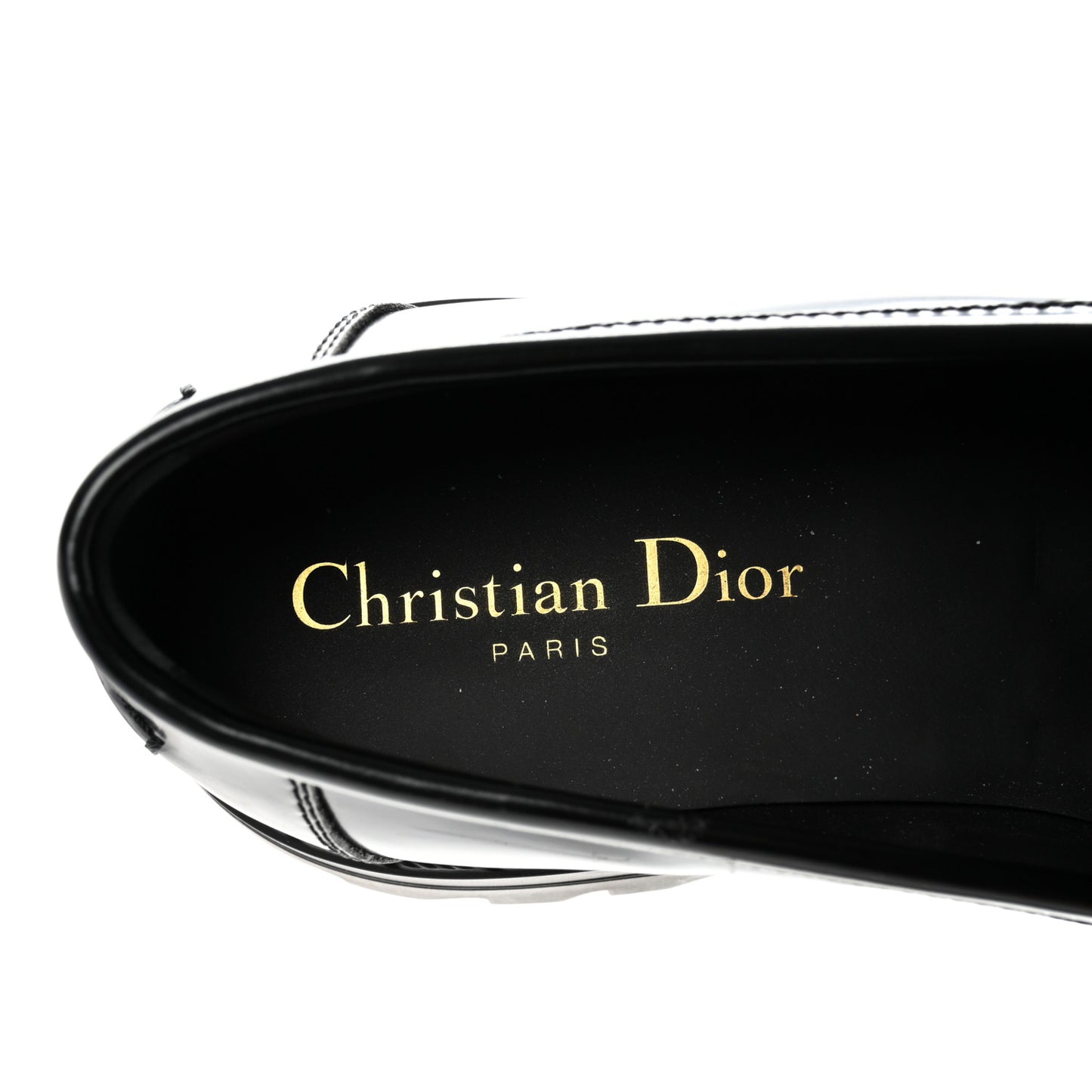Brushed Calfskin Dior Code Lug Sole 15mm Loafers 37 Black