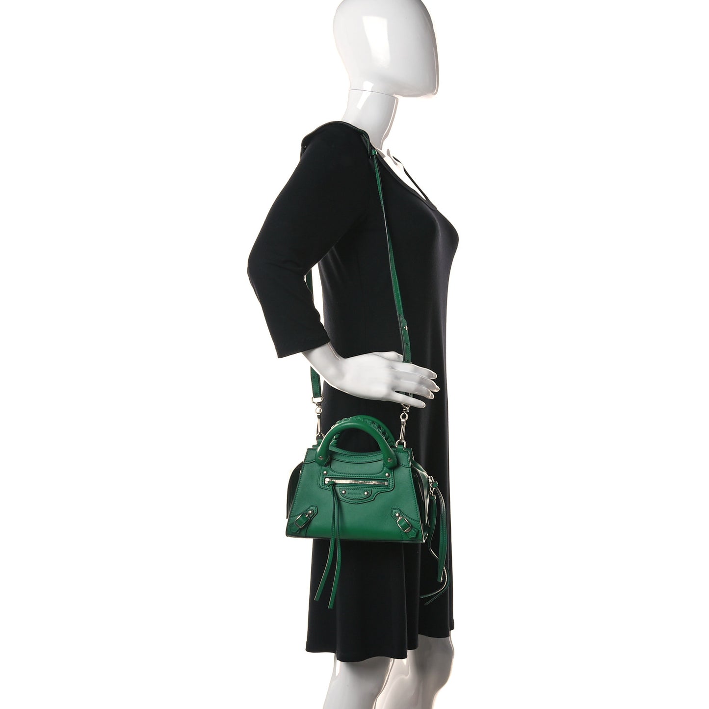 Smooth Calfskin Neo Classic Silver Hardware Mini City Grass Green