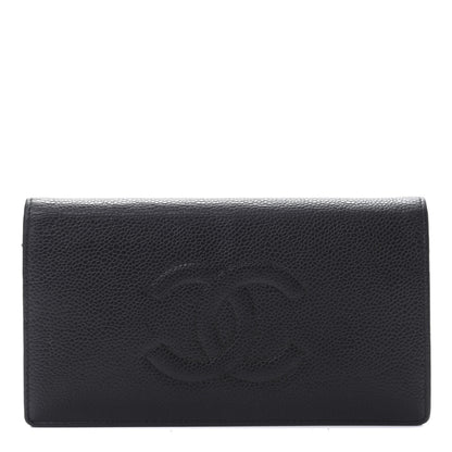 Chanel Caviar Timeless CC Yen Wallet Black 1 of 9