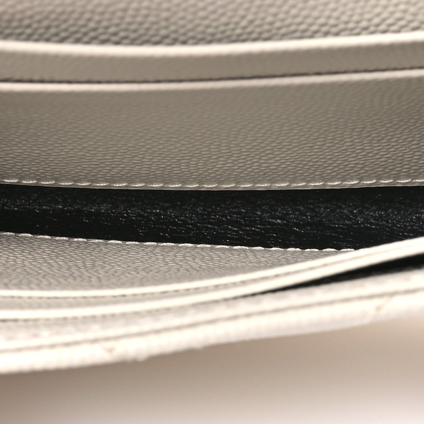 Grain De Poudre Matelasse Chevron Small Monogram Envelope Wallet Crema Soft