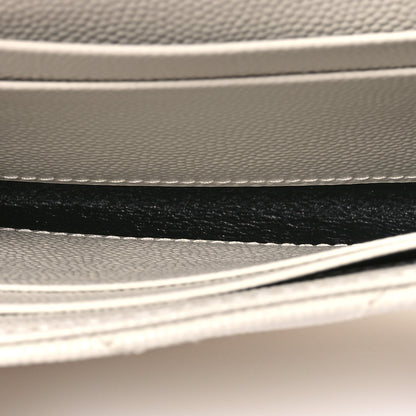 Saint Laurent Grain De Poudre Matelasse Chevron Small Monogram Envelope Wallet Crema Soft 5 of 7
