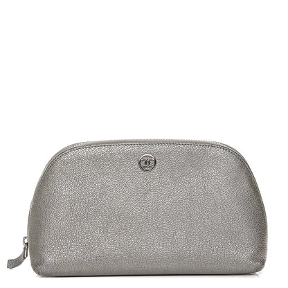 Chanel Metallic Goatskin Cosmetic Case Silver 1 of 7
