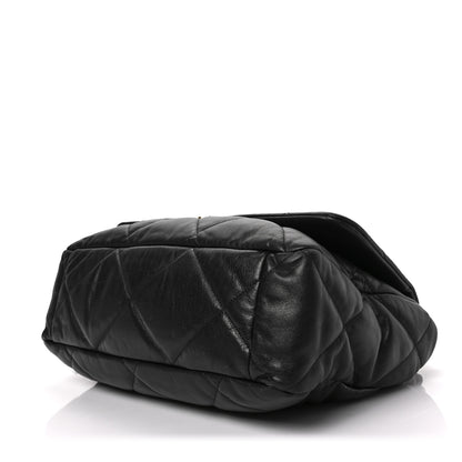 Chanel Shiny Goatskin Quilted Maxi Chanel 19 Flap Black 9 of 9