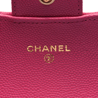 Chanel Caviar Quilted Flap Card Holder Wallet Dark Pink 7 of 9