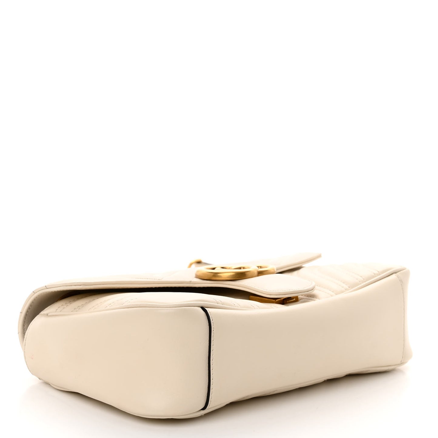 Calfskin Matelasse Small GG Marmont Shoulder Bag White