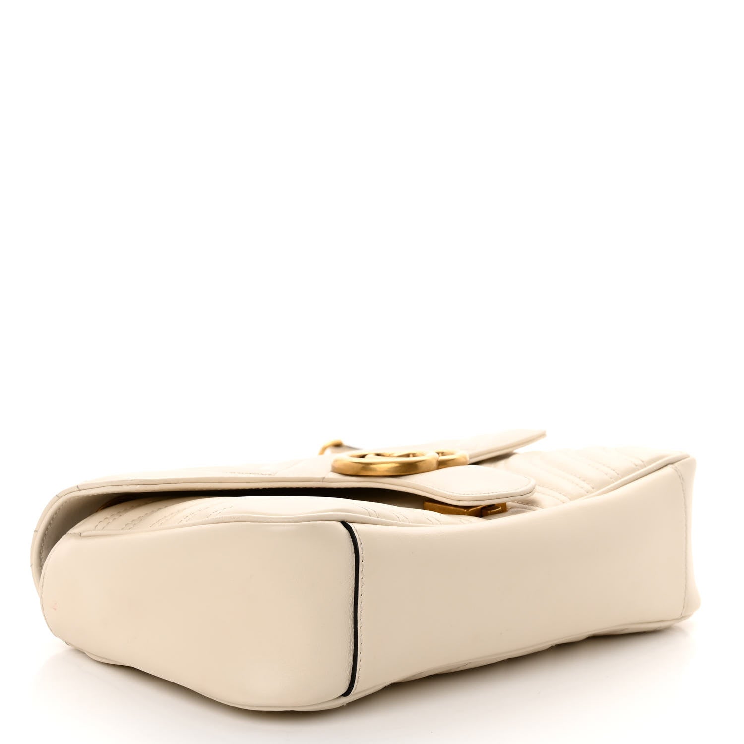 Gucci Calfskin Matelasse Small GG Marmont Shoulder Bag White 4 of 10