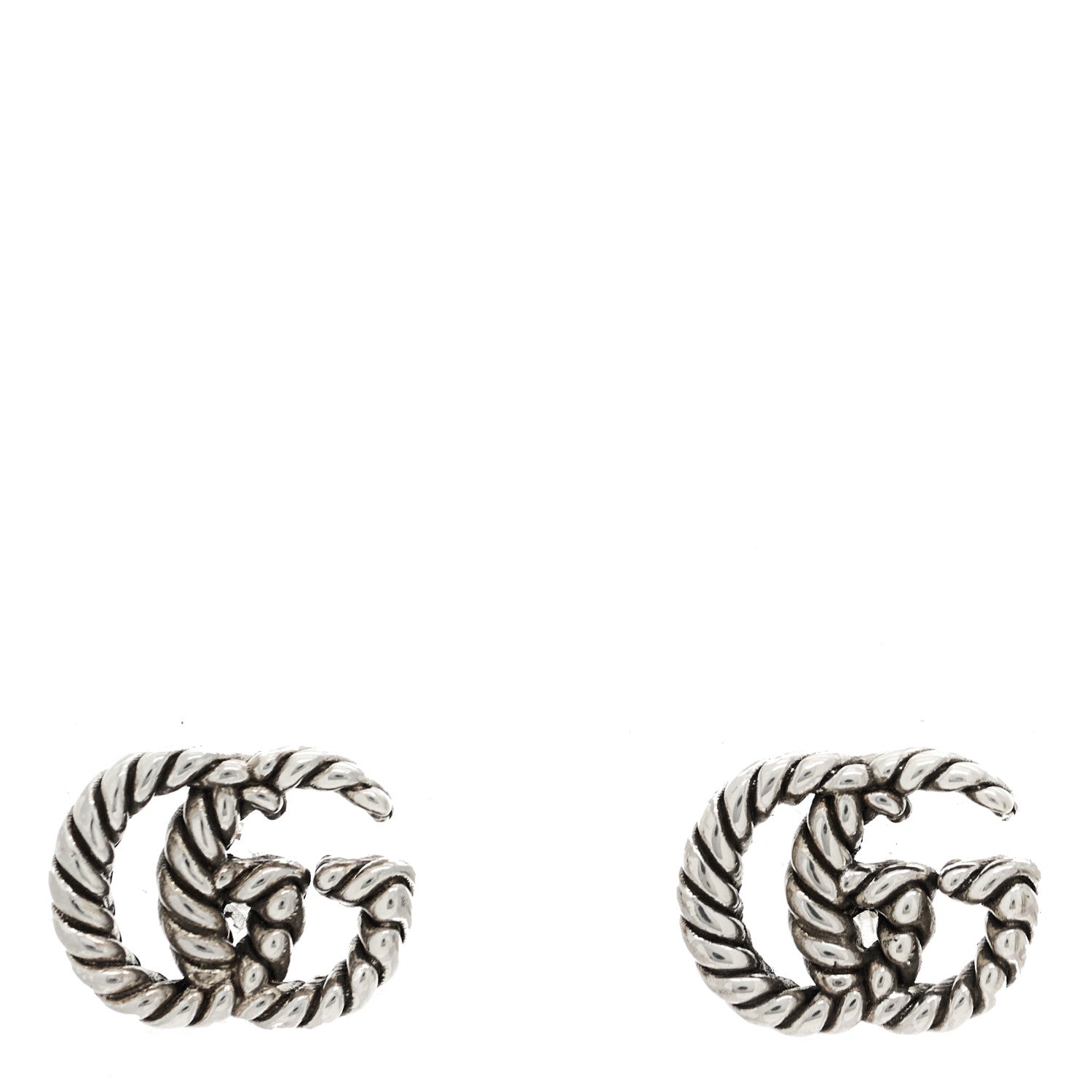 Gucci Sterling Silver Torchon Double G Earrings 1 of 5