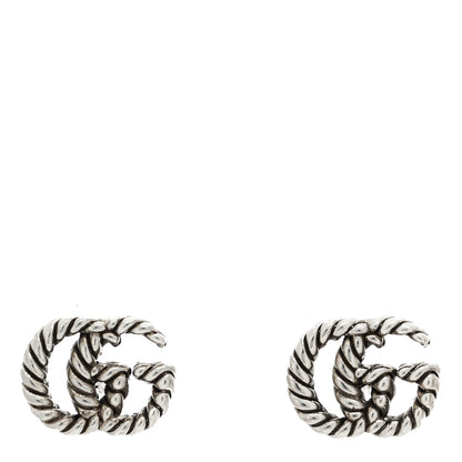 Gucci Sterling Silver Torchon Double G Earrings 1 of 5
