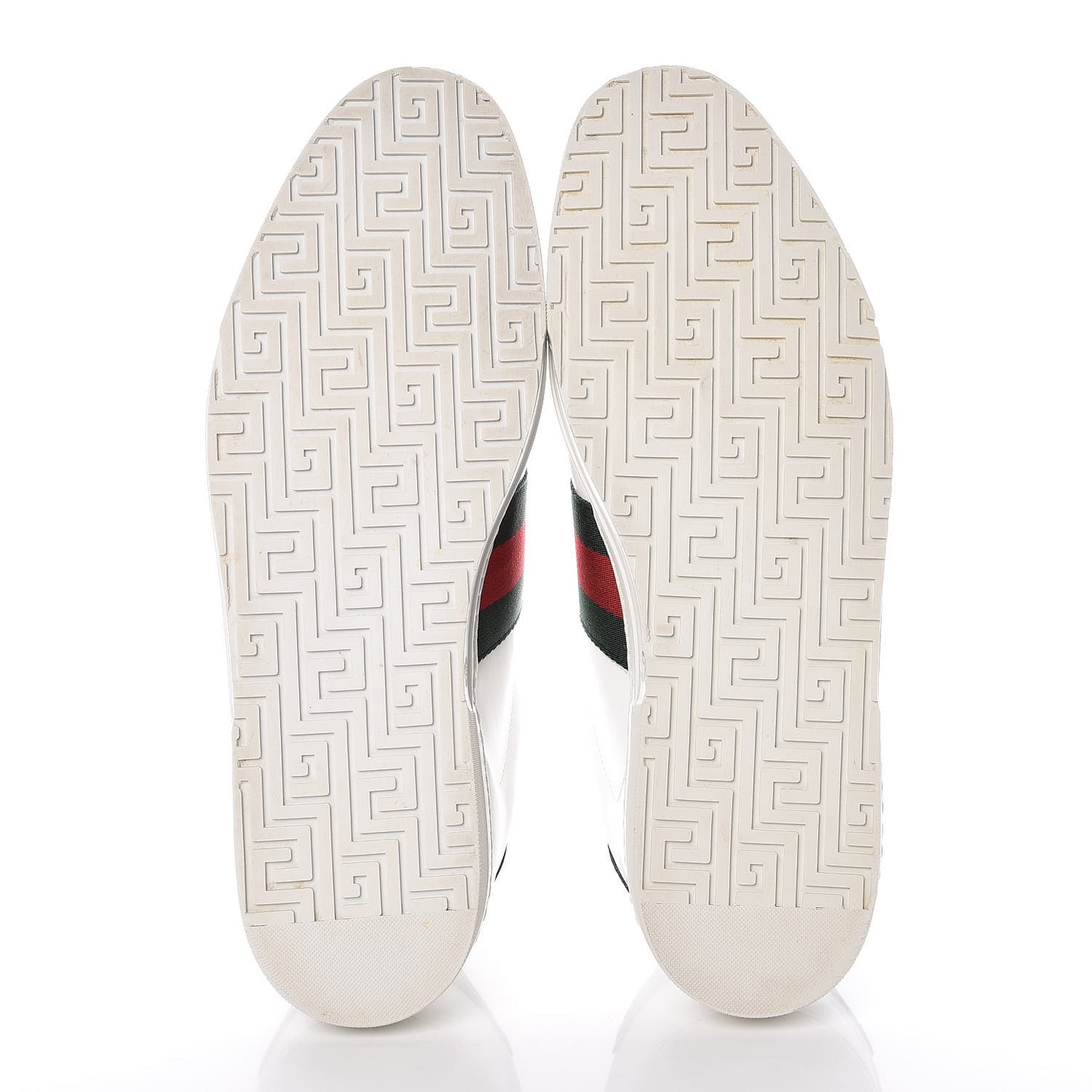 Calfskin Crocodile Web Mens Ace Sneakers 10.5 White Green