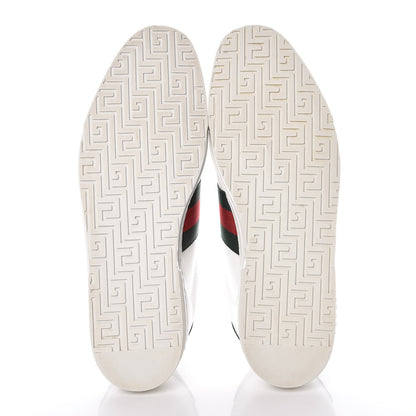 Gucci Calfskin Crocodile Web Mens Ace Sneakers 10.5 White Green 7 of 13