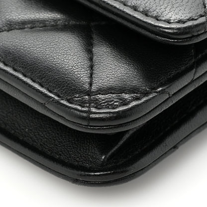 Chanel Lambskin Quilted Wallet On Chain WOC Black 13 of 16