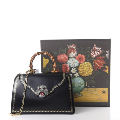 Gucci Calfskin Bamboo Medium Thiara Top Handle Bag Black 12 of 12