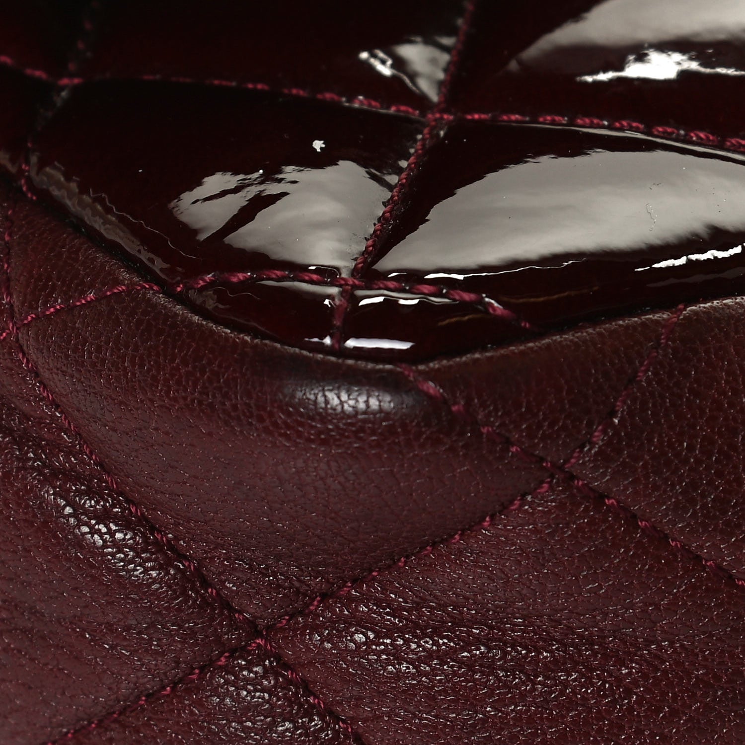 Chanel Patent Goatskin Quilted Medium CC Eyelet Flap Burgundy 12 of 16