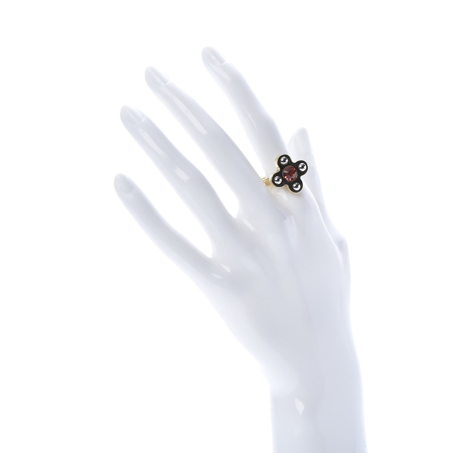 Louis Vuitton Crystal Love Letters Timeless Ring Gold M 6.5 2 of 8