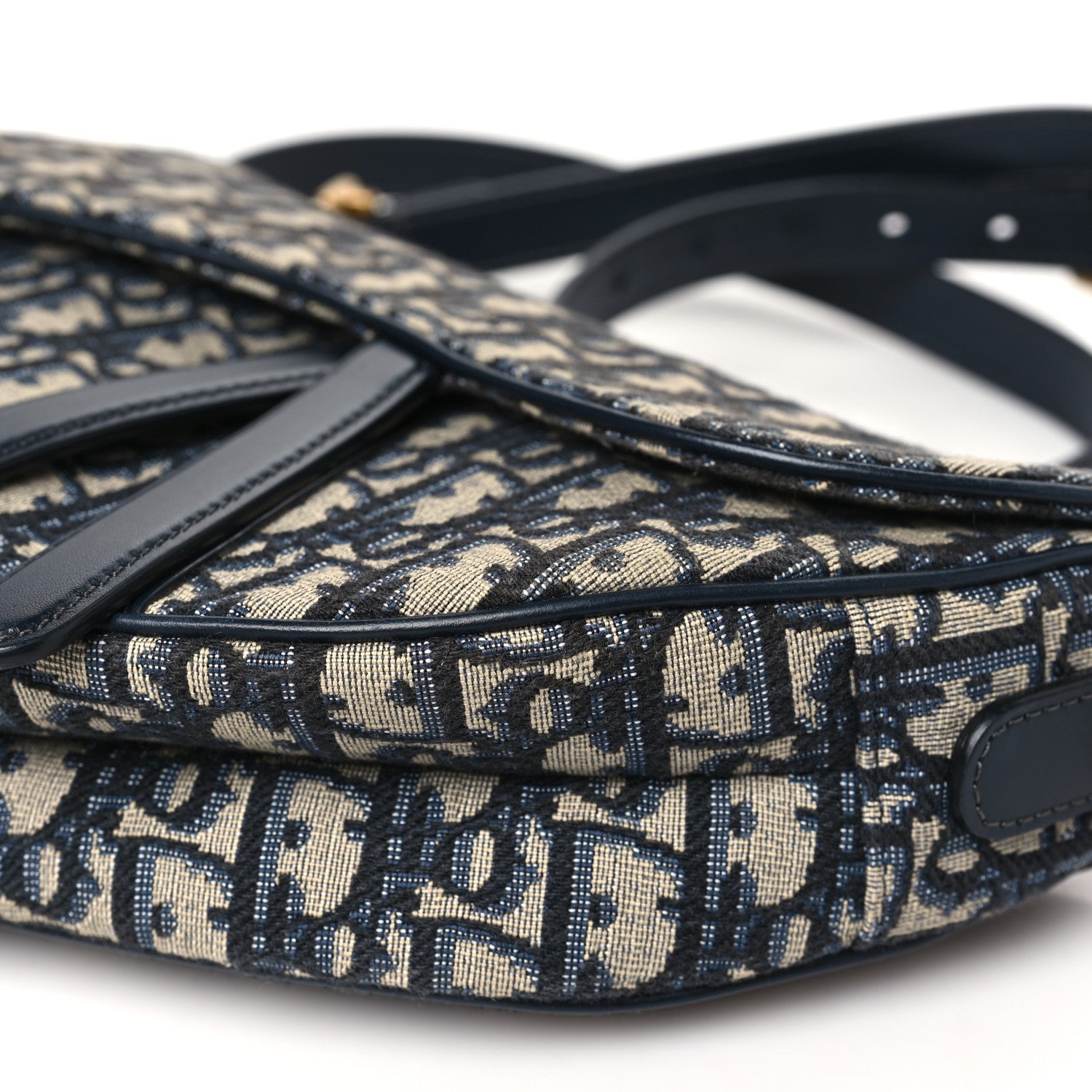 Christian Dior Oblique Saddle Bag With Strap Blue 10 of 12