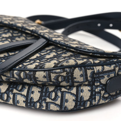Christian Dior Oblique Saddle Bag With Strap Blue 10 of 12