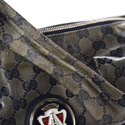 Gucci Crystal Monogram Hysteria Tote Navy Blue 11 of 14