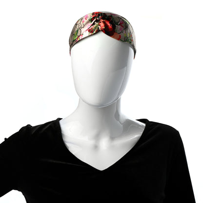 Gucci Silk Monogram Blooms Print Headband Antique Rose 2 of 6