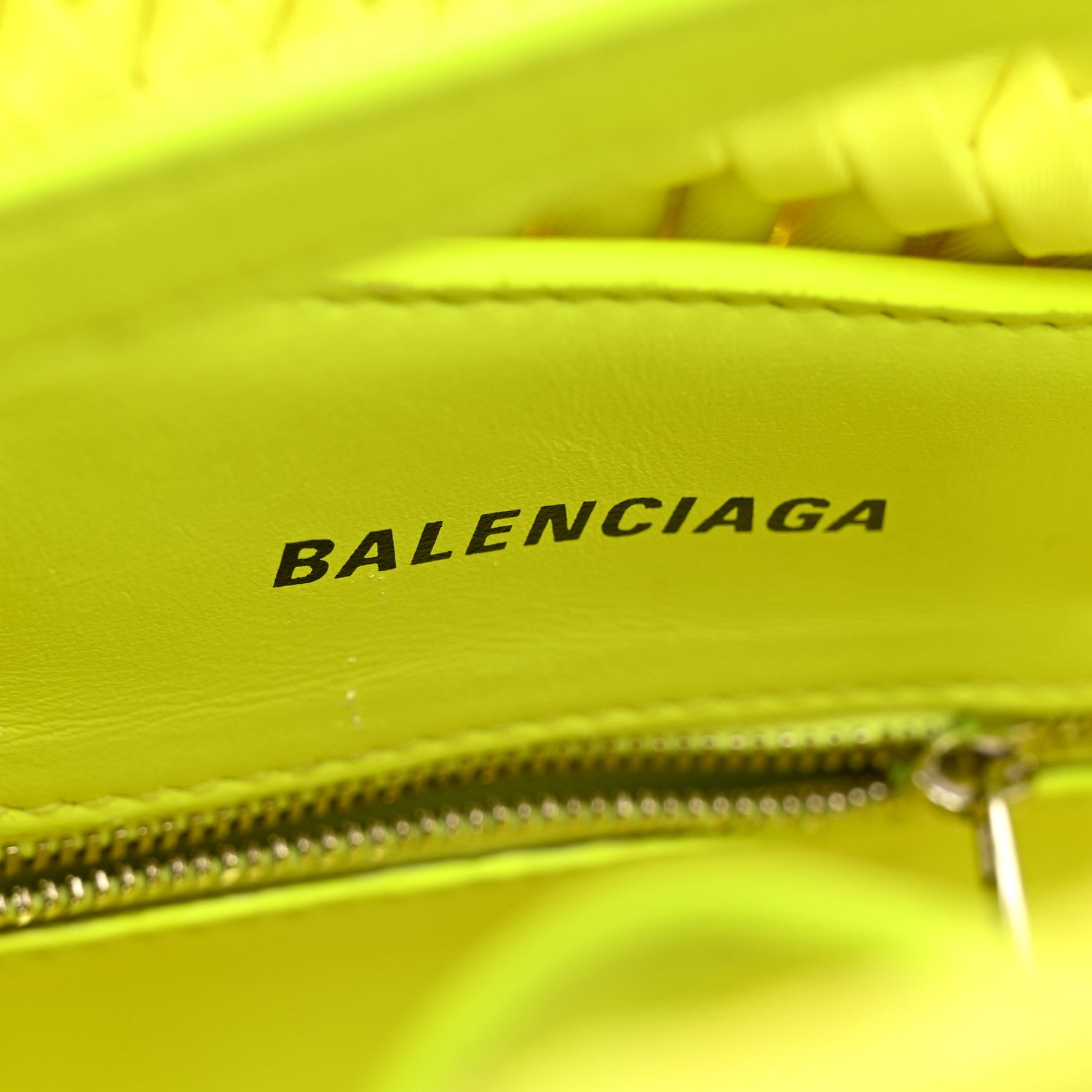 Balenciaga Faux Calfskin XXS Bistro Basket Fluo Yellow 6 of 10