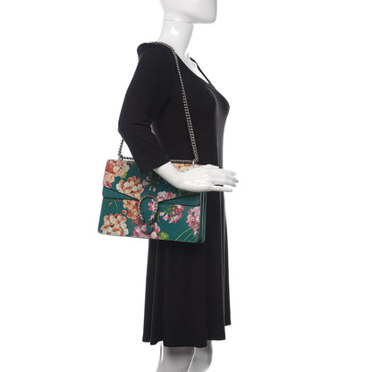 Gucci Calfskin Blooms Print Medium Dionysus Shoulder Bag Bright Emerald Multicolor 2 of 10