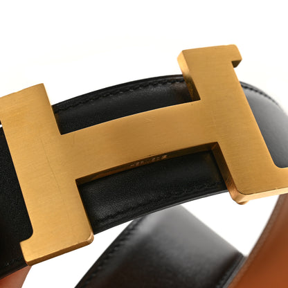 Hermes Box Chamonix 32mm H Belt 80 32 Black Gold 3 of 11