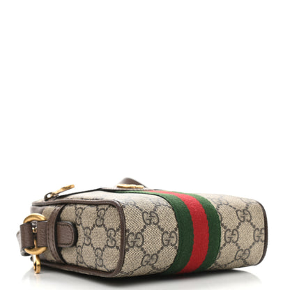 Gucci GG Supreme Monogram Web Mini Ophidia Messenger Brown 4 of 10