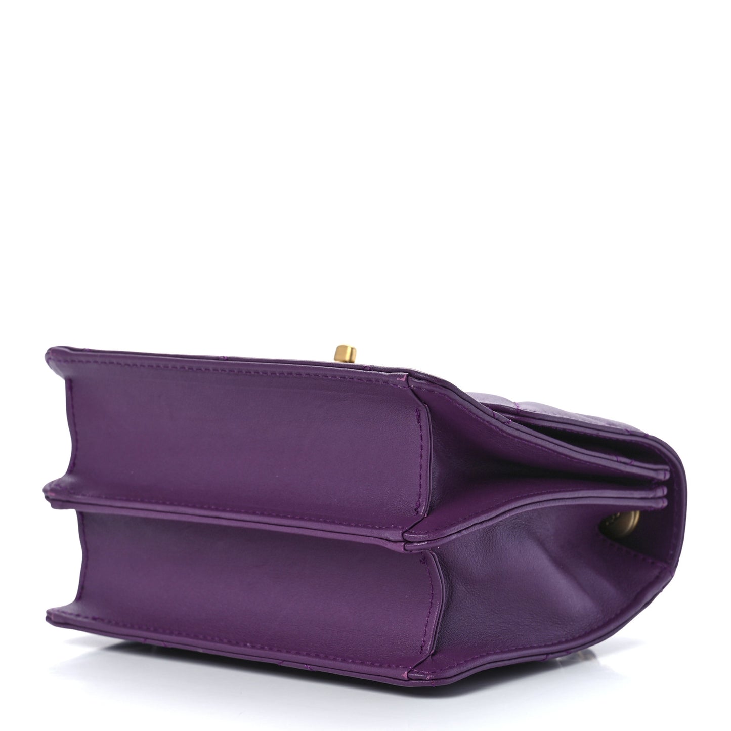 Calfskin Resin Quilted Mini Flap Purple