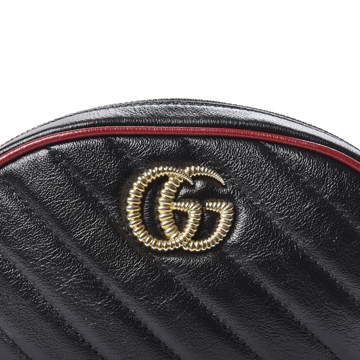 Azalea Calfskin Matelasse Diagonal Torchon GG Marmont Belt Bag 85 34 Black Romantic Cerise