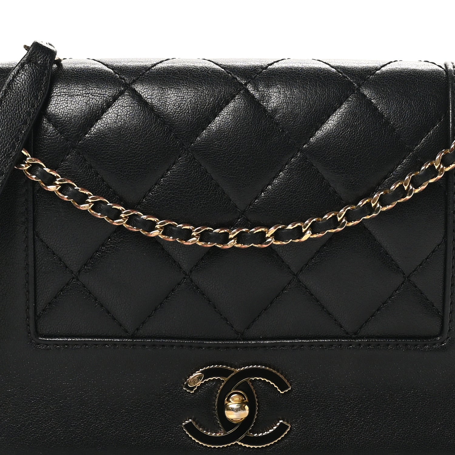 Chanel Sheepskin Quilted Medium Vintage Mademoiselle Flap Black 8 of 10