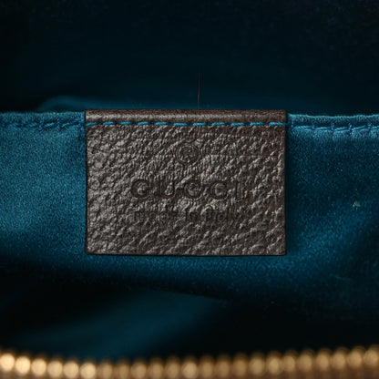 Gucci GG Supreme Monogram Textured Dollar Calfskin Web Small Ophidia Dome Shoulder Bag Beige Ebony New Acero 6 of 10