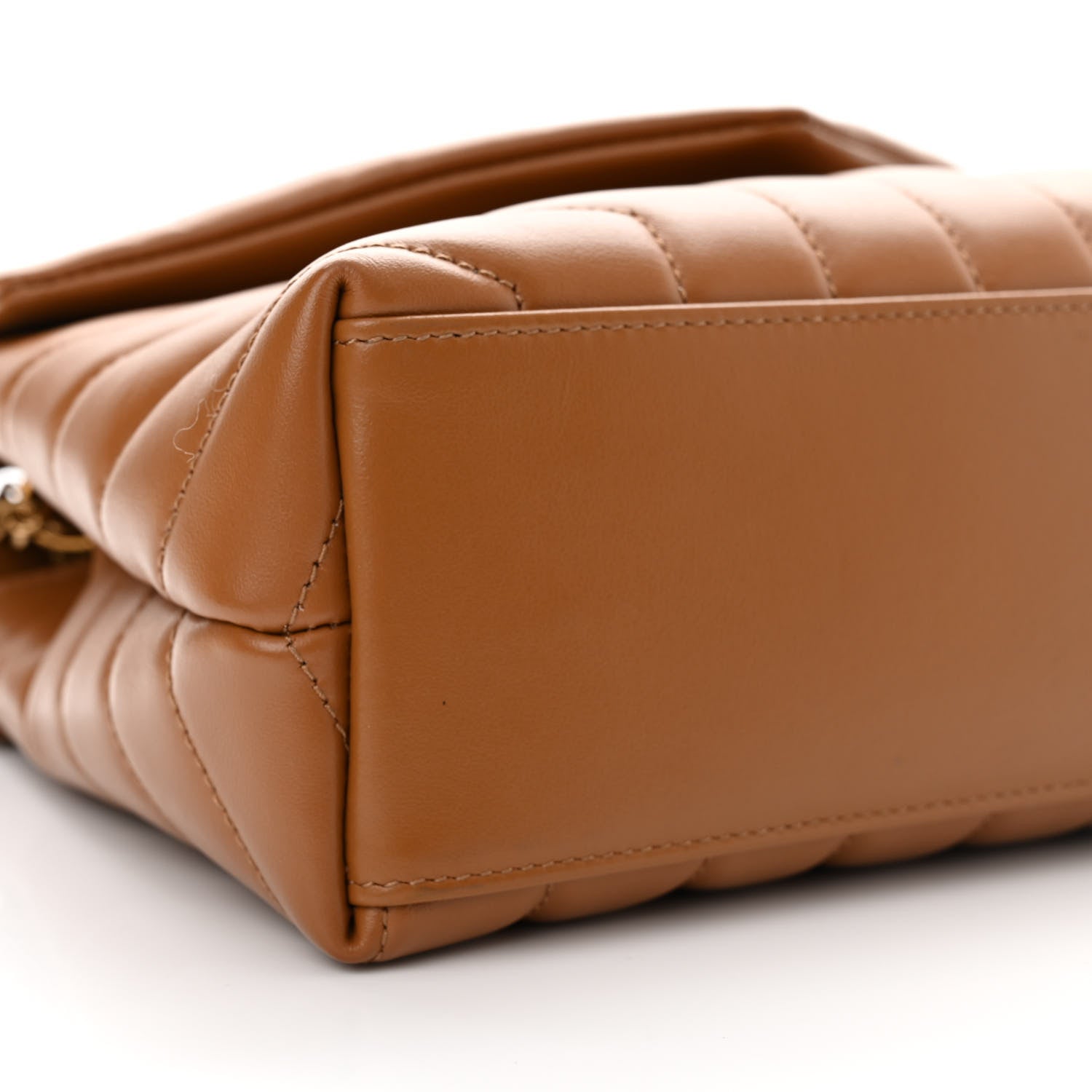 Saint Laurent Calfskin Y Quilted Monogram Small Loulou Chain Satchel Dark Natural 9 of 11