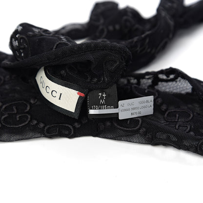 Gucci GG Monogram Tule Sheer Gloves M Black 4 of 4