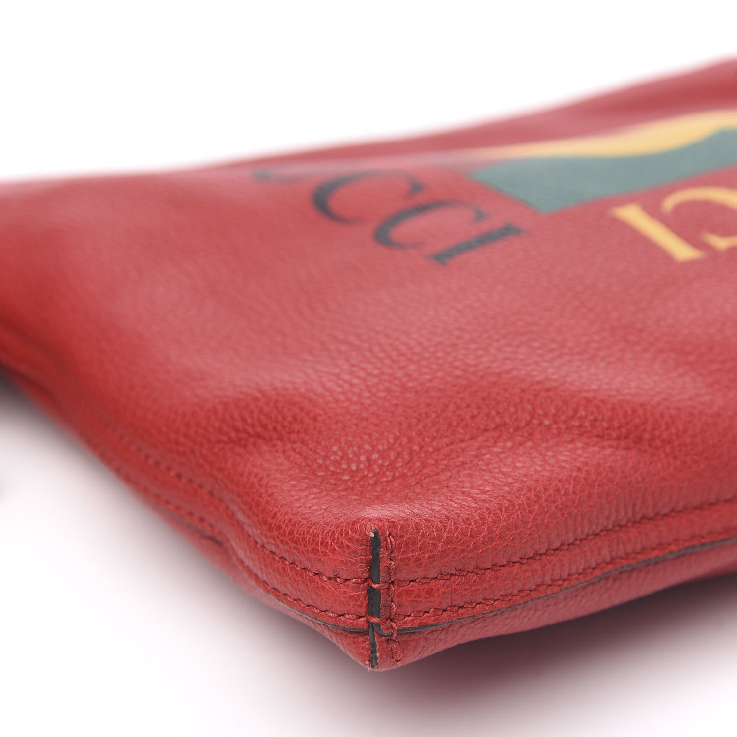 Gucci Pebbled Calfskin Medium Logo Portfolio Clutch Hibiscus Red 10 of 10