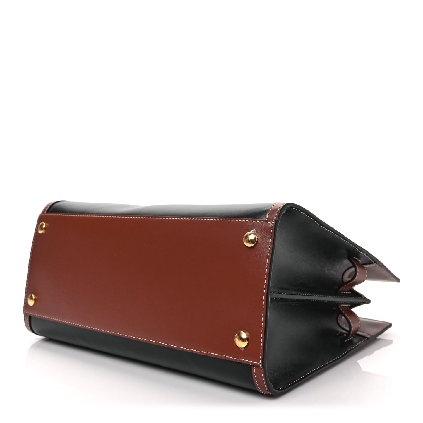 Calfskin Vintage Check Small Two Handle Title Bag Black