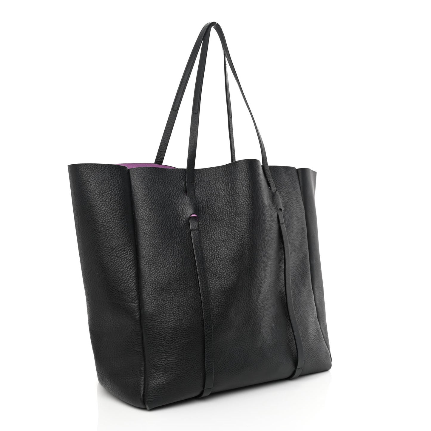 Veau Baltimore Double Sided Medium Everyday Tote Black Purple