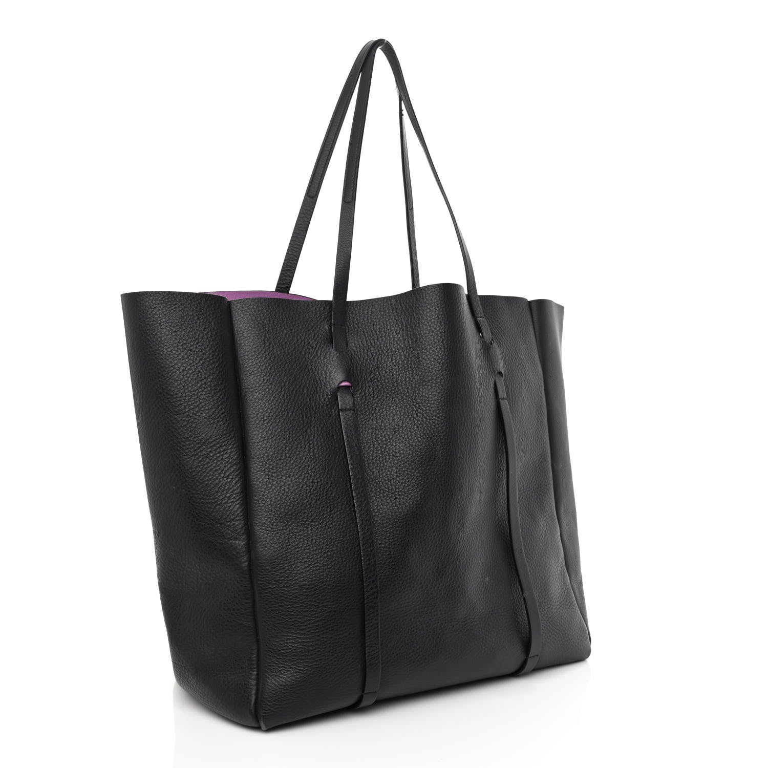 Balenciaga Veau Baltimore Double Sided Medium Everyday Tote Black Purple 4 of 16