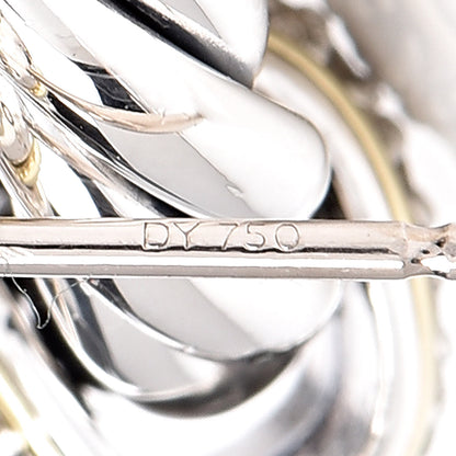 David Yurman Sterling Silver Yellow Gold Diamond Door Knocker Cable Earrings 5 of 5