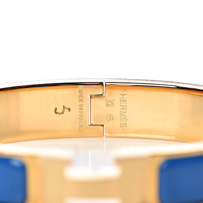 Hermes Enamel Narrow Clic Clac H Bracelet GM Bleu Intense 4 of 5