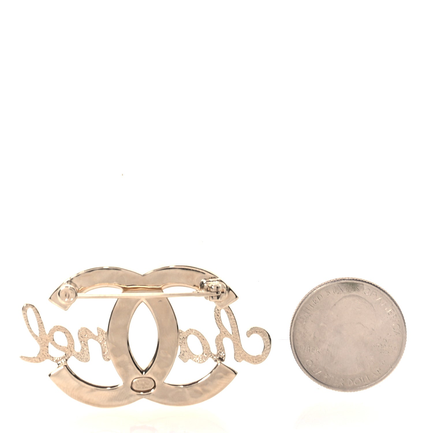 Chanel Graduated Pearl Crystal CC Brooch Gold 2 of 4