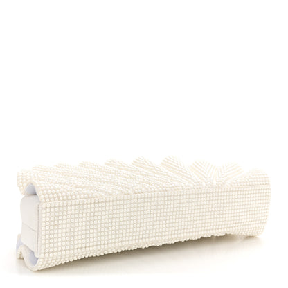 Judith Leiber Satin Pearl Embellished Origami Fan Clutch White 4 of 9