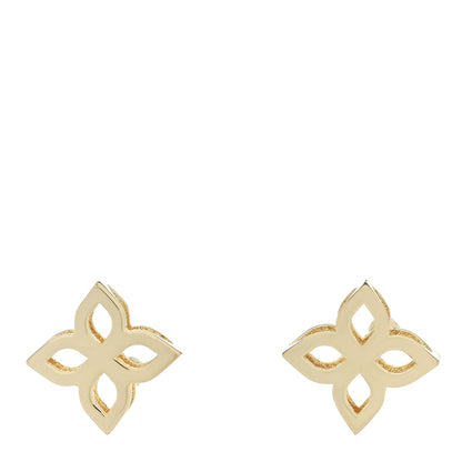 Roberto Coin 18K Yellow Gold Medium Princess Flower Outline Stud Earrings 1 of 5