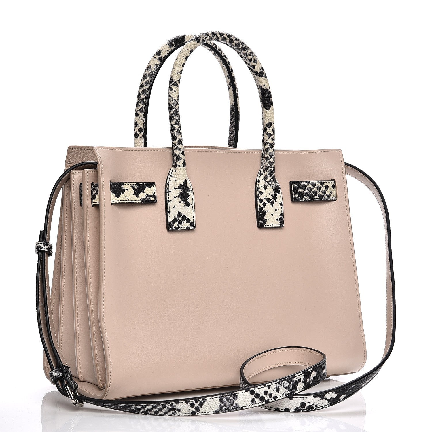 Saint Laurent Calfskin Embossed Python Baby Sac De Jour Powder Pink 4 of 9