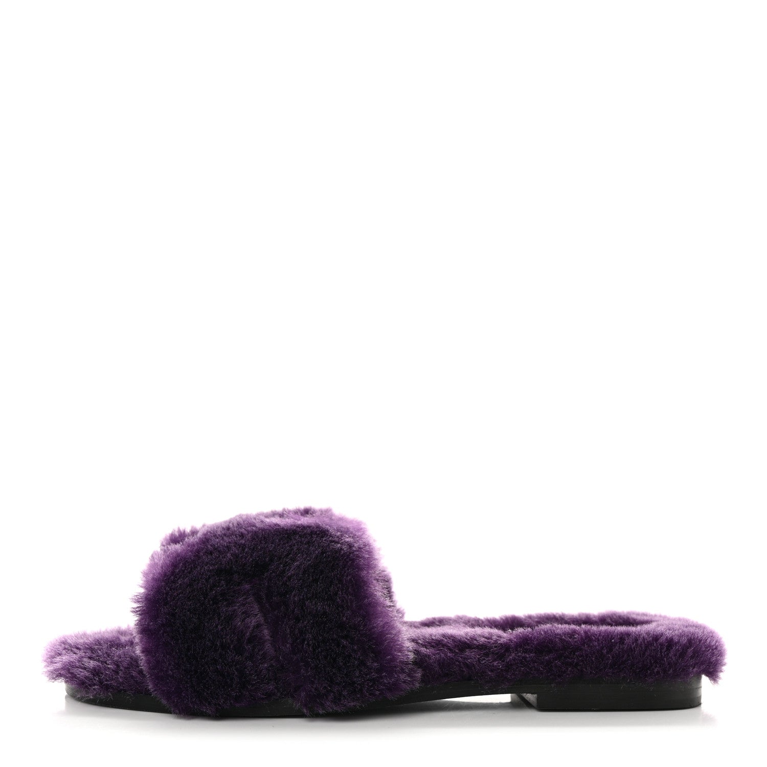 Hermes Woolskin Oran Sandals 37.5 Violet Fonce 1 of 7