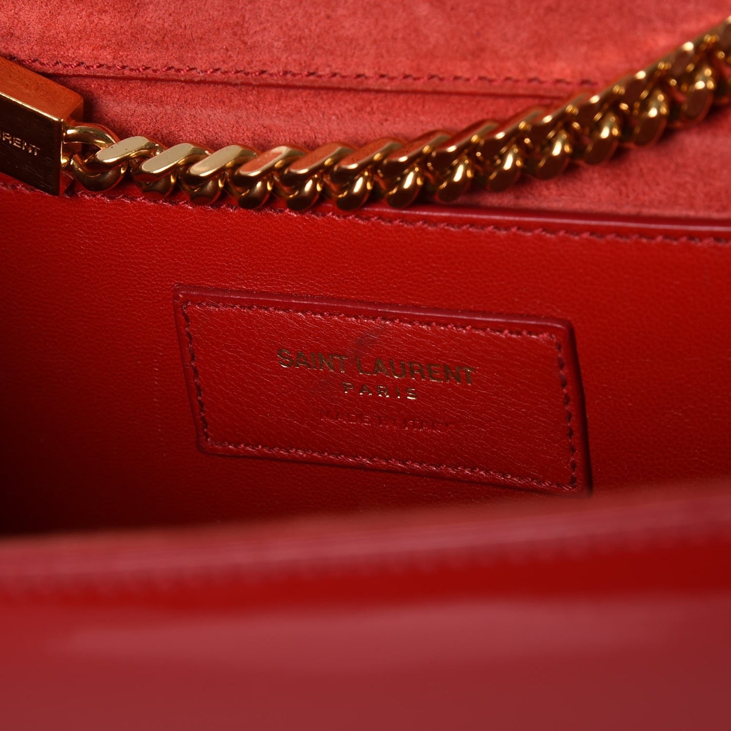 Patent Medium Monogram Kate Satchel Red