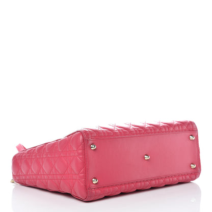 Christian Dior Lambskin Cannage Large Lady Dior Fuchsia 5 of 29