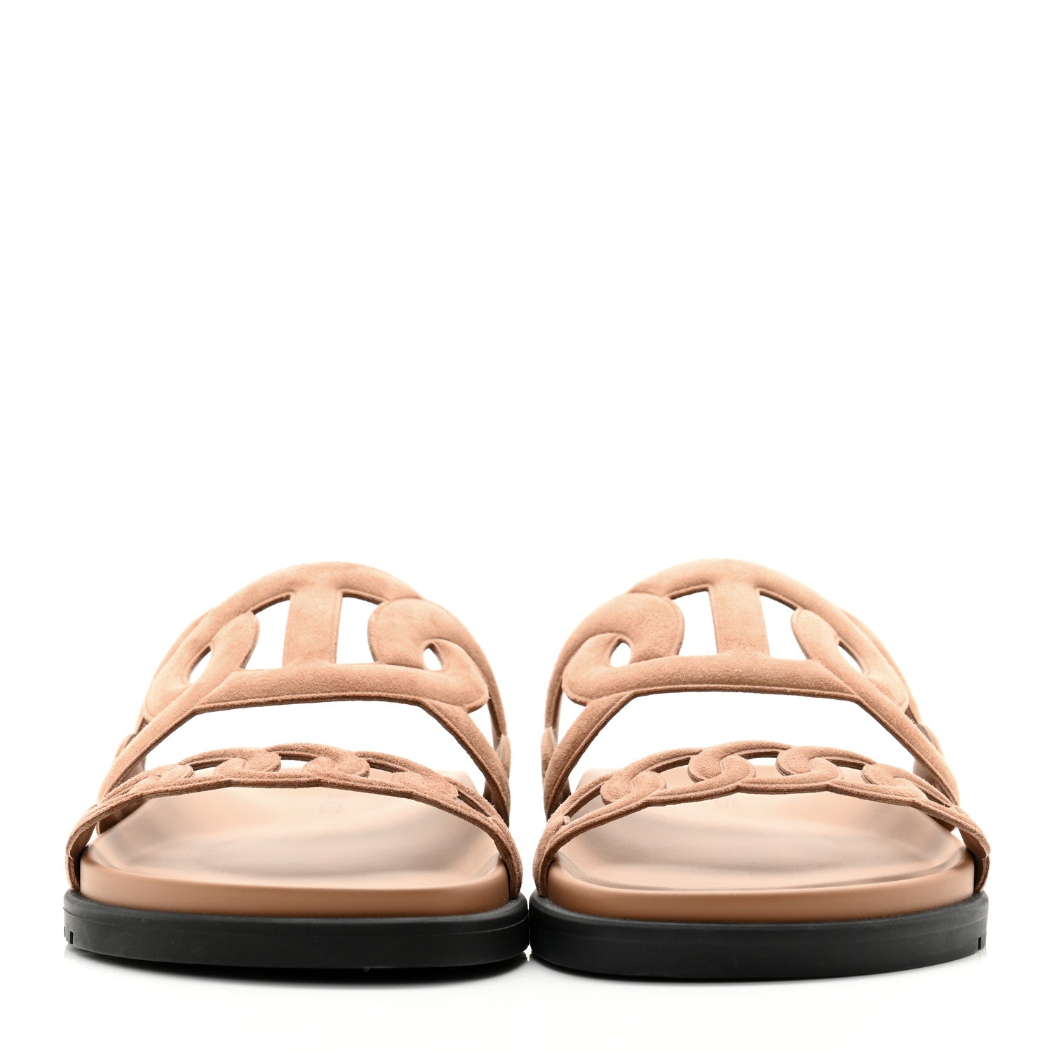 Hermes Suede Goatskin Extra Sandals 37.5 Rose Opaline 2 of 9