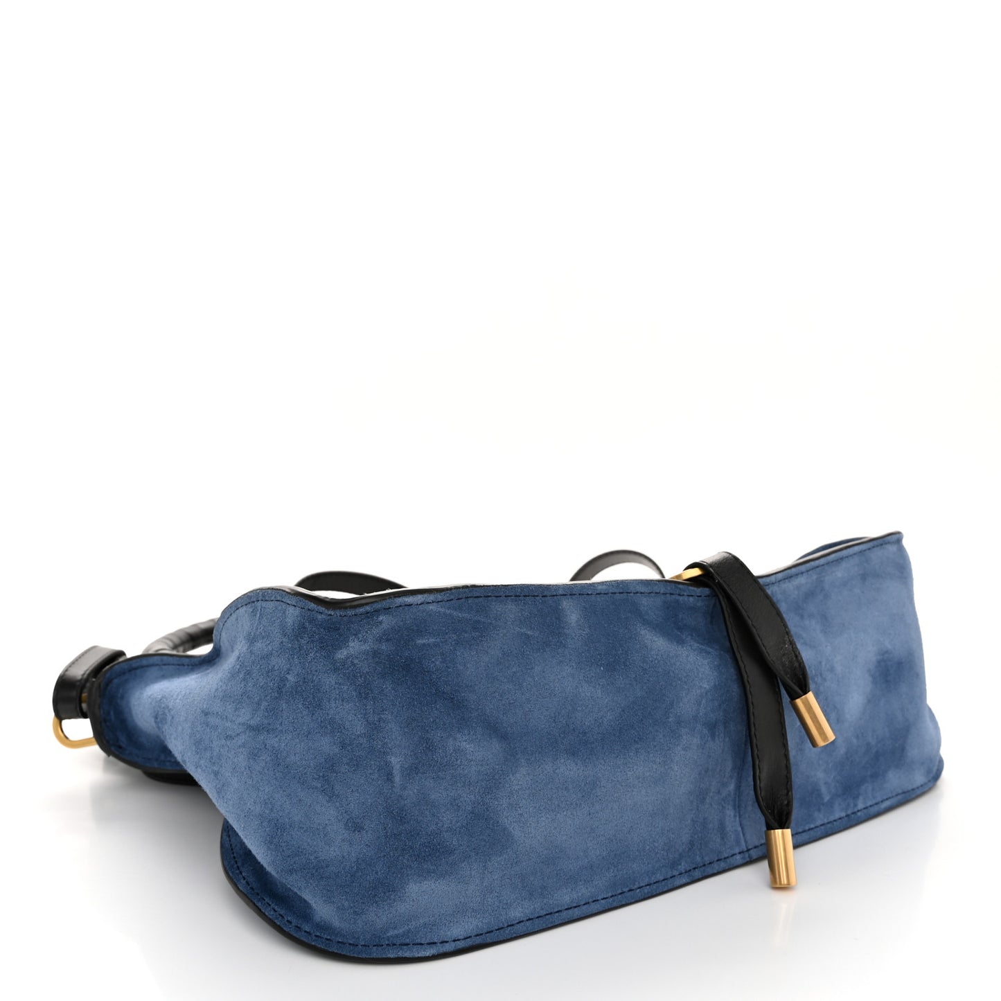 Suede Calfskin Braided Medium Marcie Double Carry Deep Denim
