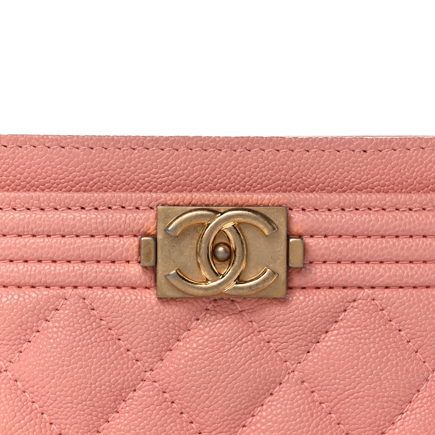 Chanel Caviar Quilted Boy Card Holder Pink 8 of 9