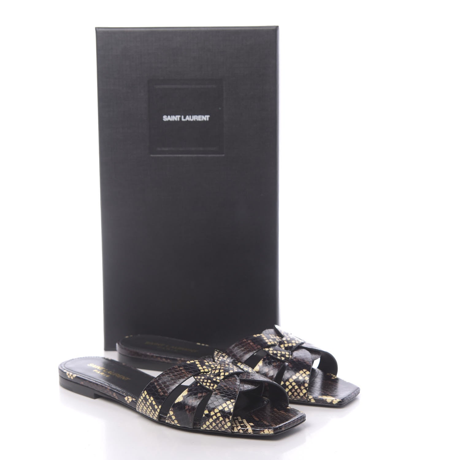 Saint Laurent Snakeskin Tribute 05 Slide Sandals 37 Moro 9 of 9